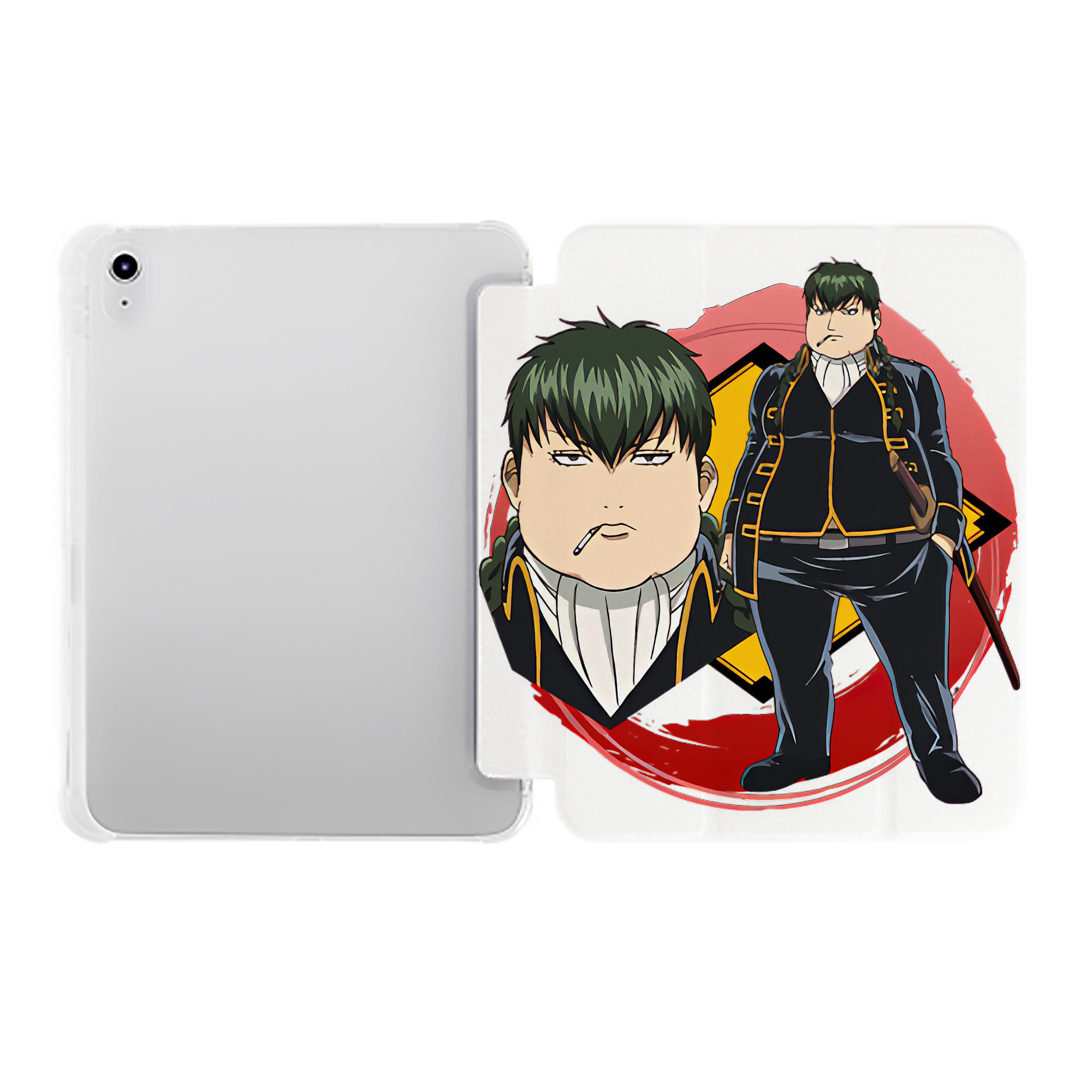 （画像用） ぎんたま 坂田銀時（さかたぎんとき） 神楽 志村新八（しむら しんぱち） GINTAMA Sakata Gintoki Kagura Shimura Shinpachi IPad ケース ペン収納付き 三つ折りスタンド PUレザー×シリコン 対応機種9.5/10.5/10.9インチ